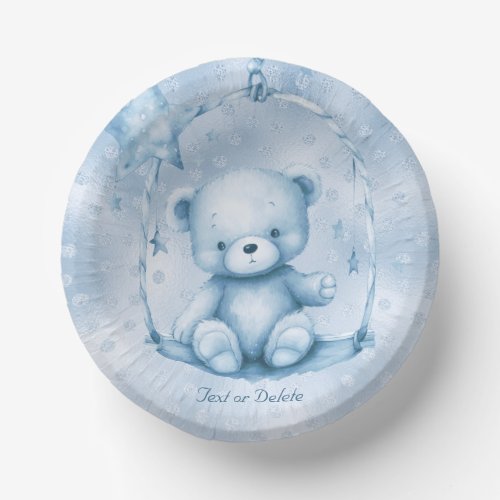 Blue Teddy Bear Paper Bowl