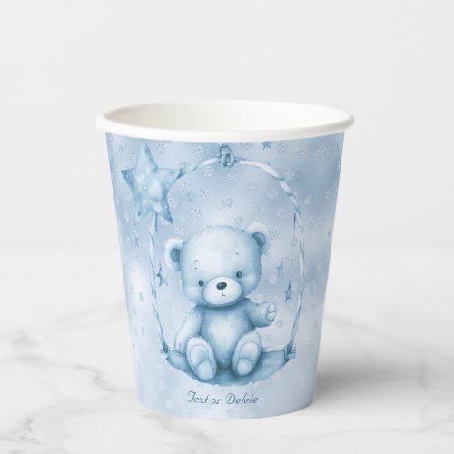 Blue Teddy Bear Paper Cups