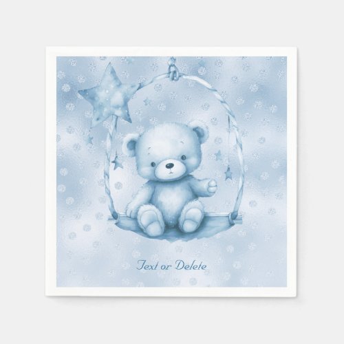 Blue Teddy Bear Paper Napkin