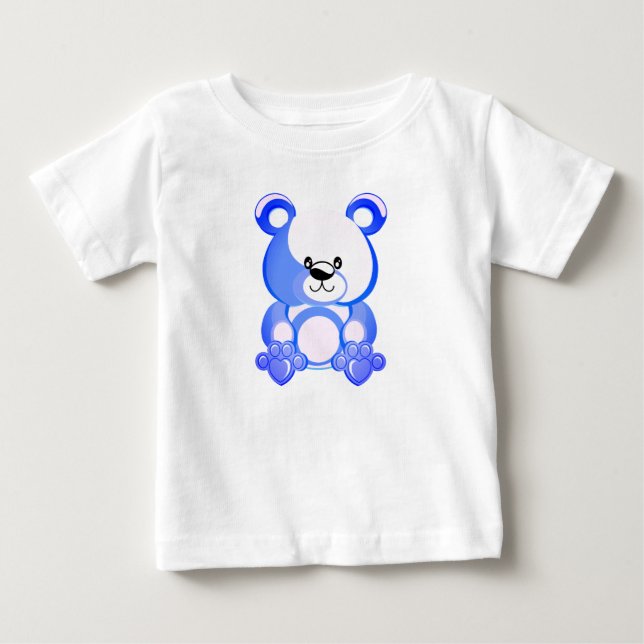 Blue teddy bear, plush toy, drawing baby T-Shirt (Front)