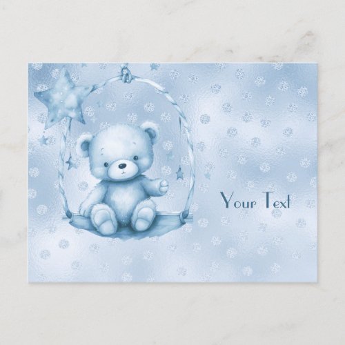 Blue Teddy Bear Postcard