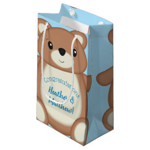 Blue Teddy Bear Small Gift Bag