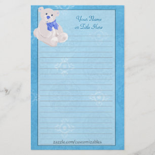 Blue Teddy Bear Stationery
