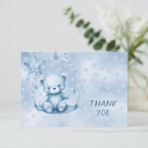 Blue Teddy Bear Thank You Card