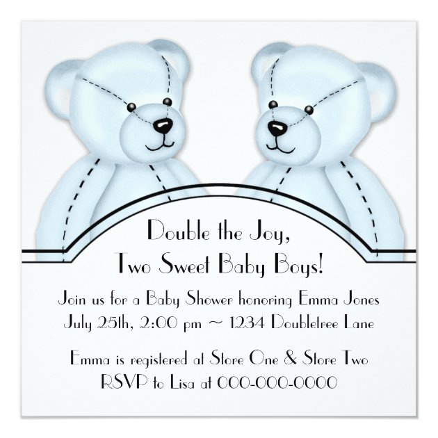 twin boy baby shower invitations