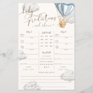 Blue Teddy Bear Twins Baby Predictions Game