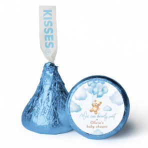 Blue teddy bear with balloons baby shower hershey®'s kisses®