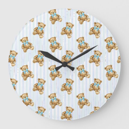 Blue Teddy Bears 1 Large Clock