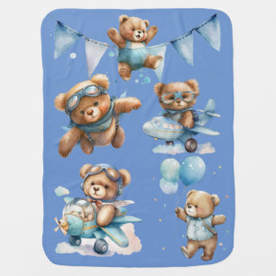 Blue teddy blanket 