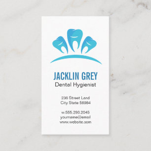 Blue Teeth Logo Dental Business Card