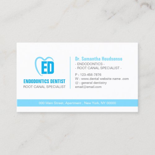 Blue Teeth Modern Formal Branding Dentist Business Card
