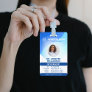 Blue Template Hospital QR Code Employee Photo ID Badge