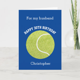 Blue Tennis Birthday Husband Card