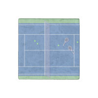 Blue Tennis Court Modern Tennis Player
