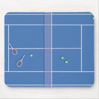 Blue Tennis Court Preppy Modern Tennis Player   
