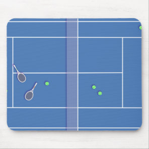 Blue Tennis Court Preppy Modern Tennis Player Mouse Pad