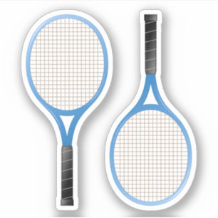 Blue tennis racket stickers