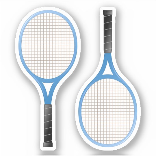 Blue tennis racket stickers