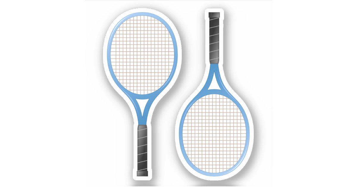 Blue tennis racket stickers