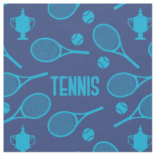 Blue tennis rackets on navy - customizable! fabric