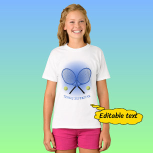 Blue tennis star add name or text T-Shirt