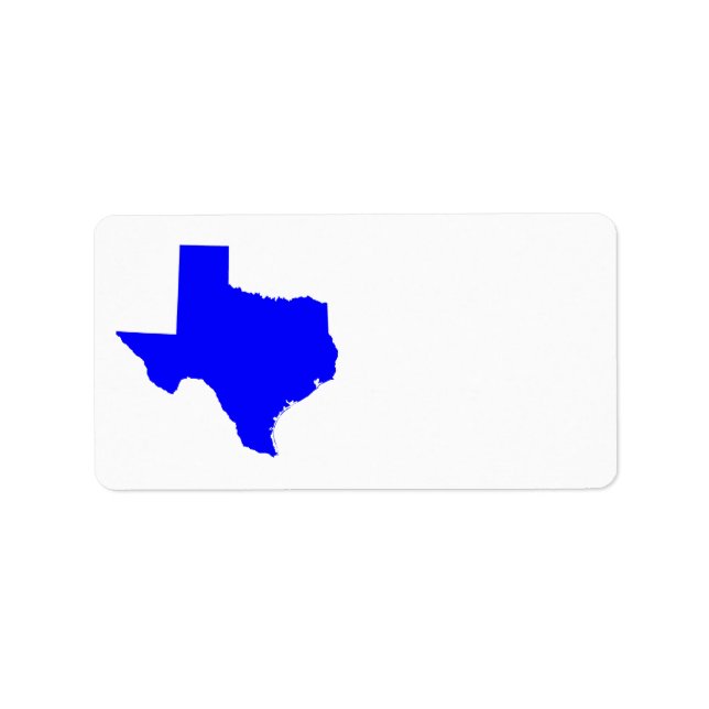 Blue Texas Shape Label (Front)