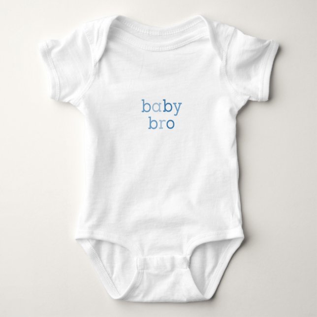 Blue Text Baby Bro Baby Bodysuit (Front)