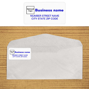 Blue Text Business Address Label