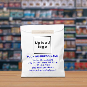 Blue Text Business Brand on Paper Bag