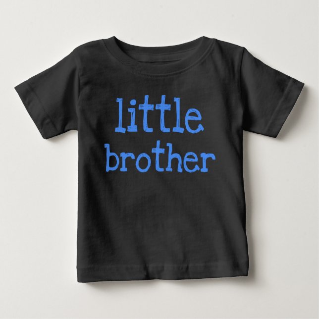 Blue Text Little Brother Baby T-Shirt (Front)