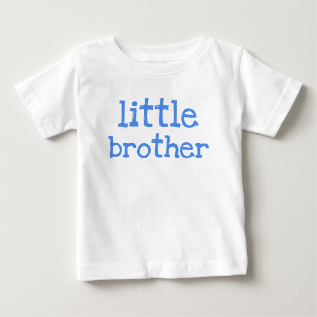 Blue Text  Little Brother Baby T-Shirt (Front)