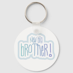 Blue Text New Big Brother Keychain