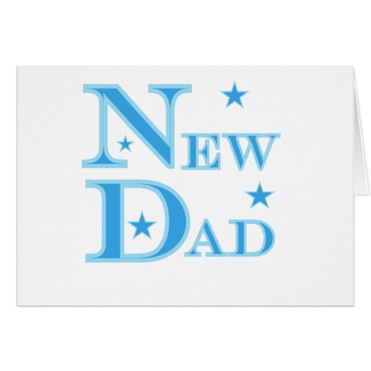 Blue Text New Dad Cards (Front Horizontal)