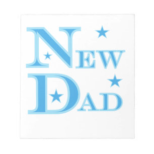 Blue Text New Dad Gifts Notepad