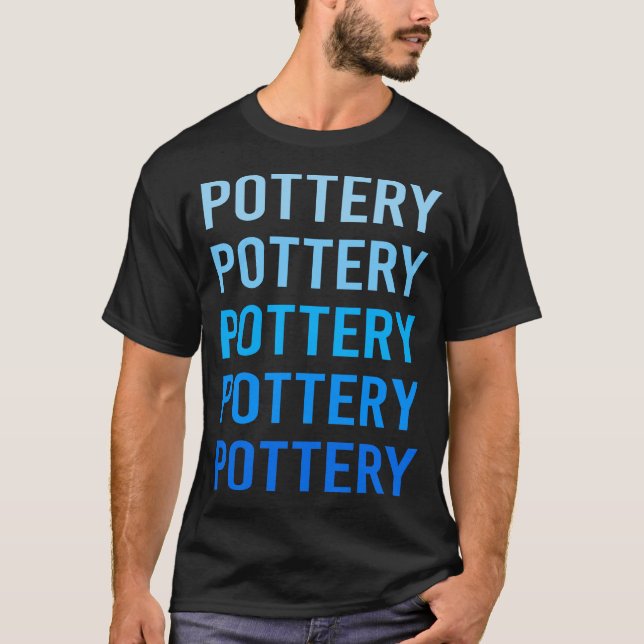 Blue Text Pottery Potter T-Shirt (Front)