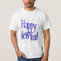Blue Text w/Confetti - Happy New Year