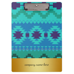 Blue Textile Design Gold Badge Background Clipboard