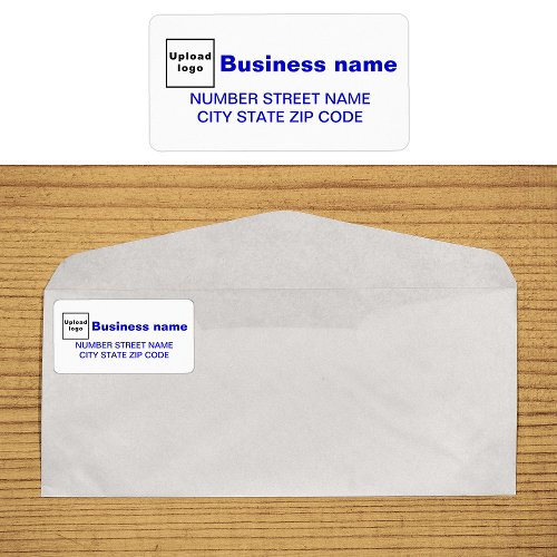 Blue Texts Business Address Label