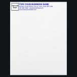 Blue Texts Heading of Business Letterhead<br><div class="desc">Letterhead that you can customize its heading to advertise your business or to promote your brand name to customers or clients. An office supply that you can use to build brand name awareness. Font color is blue. To customize the heading of this letterhead, upload your business logo, type your business...</div>