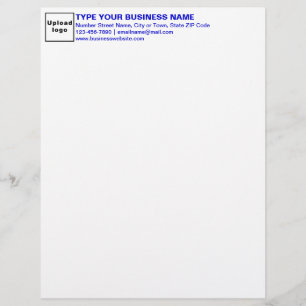 Blue Texts Heading of Business Letterhead
