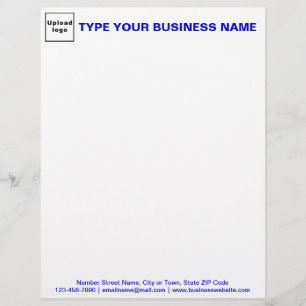 Blue Texts on Header and Footer of Business Letterhead