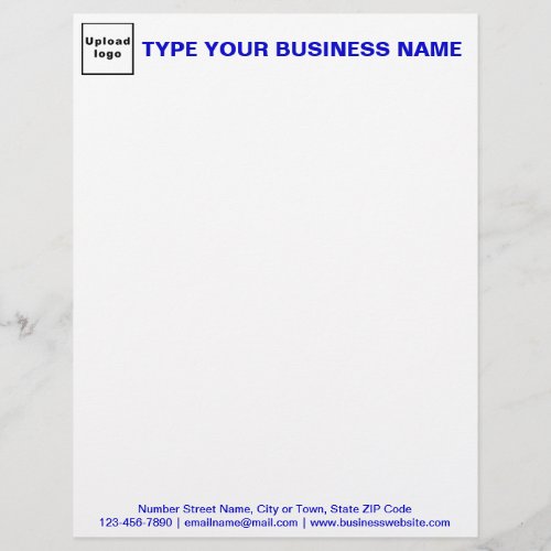 Blue Texts on Header and Footer of Business Letterhead