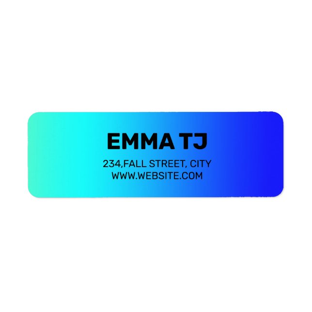 BLUE TEXTURE ABSTRACT SIMPLE MINIMAL TEXT STYLE LABEL (Front)