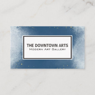 Blue Texture Background Gold Specks Business Card