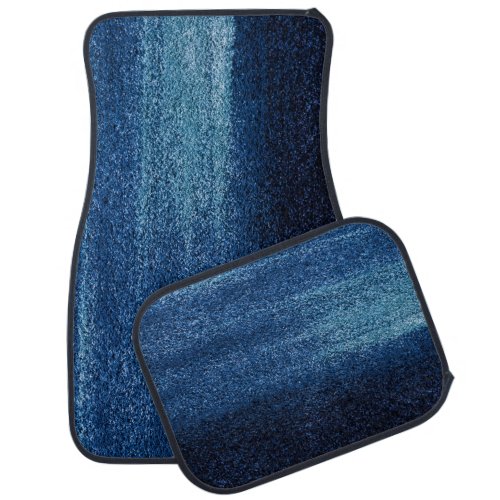 Blue Texture Car Floor Mats Full Set