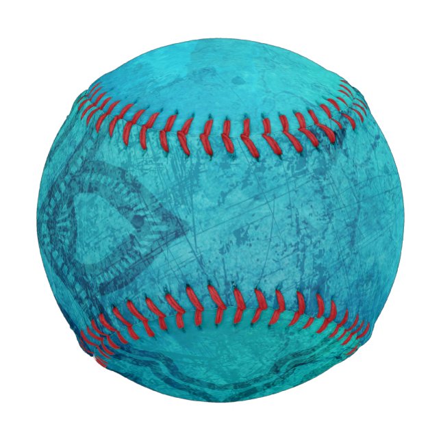 Blue Textured Lotus Baseball (Front)