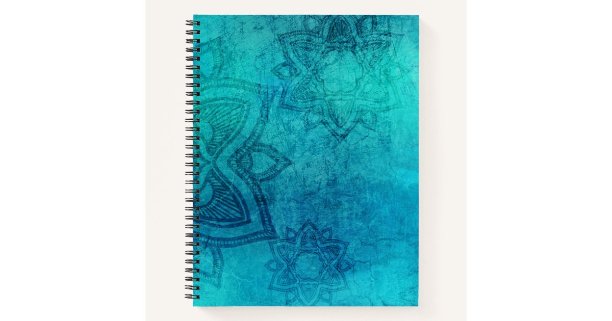 Blue Textured Lotus Notebook | Zazzle