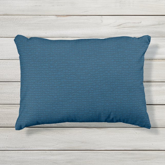 Blue Textured Pattern Outdoor Patio Outdoor Outdoor Pillow (Front)