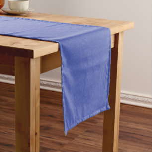 Blue textured pattern with swirling cloud short table runner