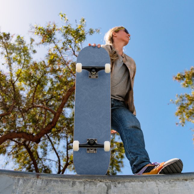 Blue textured pattern with swirling cloud skateboard (Outdoor 1)